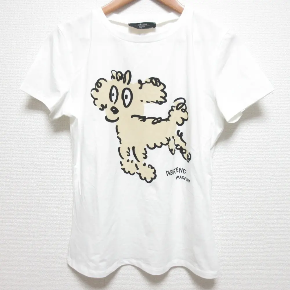 WEEKEND Max Mara ウィークエンドマックスマーラ Rana ラナ プードルプリント 半袖 Tシャツ カットソー サイズM ホワイト