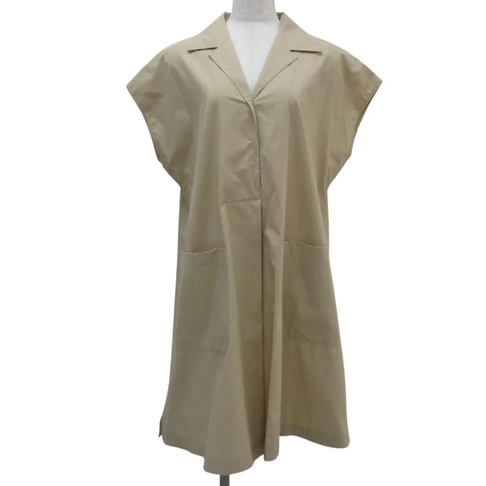 24SS MaxMara WEEKEND マックスマーラ フレンチスリーブ チュニック ミニワンピース オーバーサイズ IT40 ベージュ