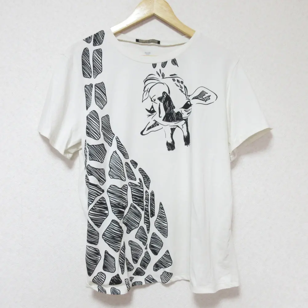 WEEKEND Max Mara ウィークエンドマックスマーラ キリン ジラフプリント クルーネック 半袖 Tシャツ カットソー ホワイト