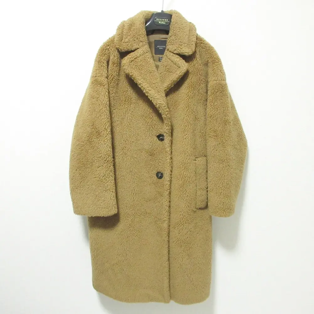20AW Weekend Max Mara ウィークエンドマックスマーラ テディコート ボア チェスターコート 51611036 size36 キャメル