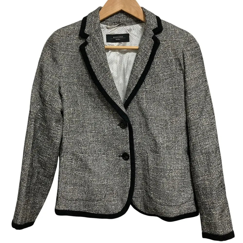 Weekend Max Mara ウィークエンドマックスマーラ パイピング シングル テーラードジャケット 38 グレー