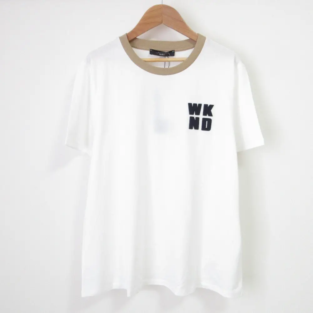 25SS Max Mara WEEKEND マックスマーラ ウィークエンド VELLO トリム 半袖 Tシャツ サイズL ホワイト