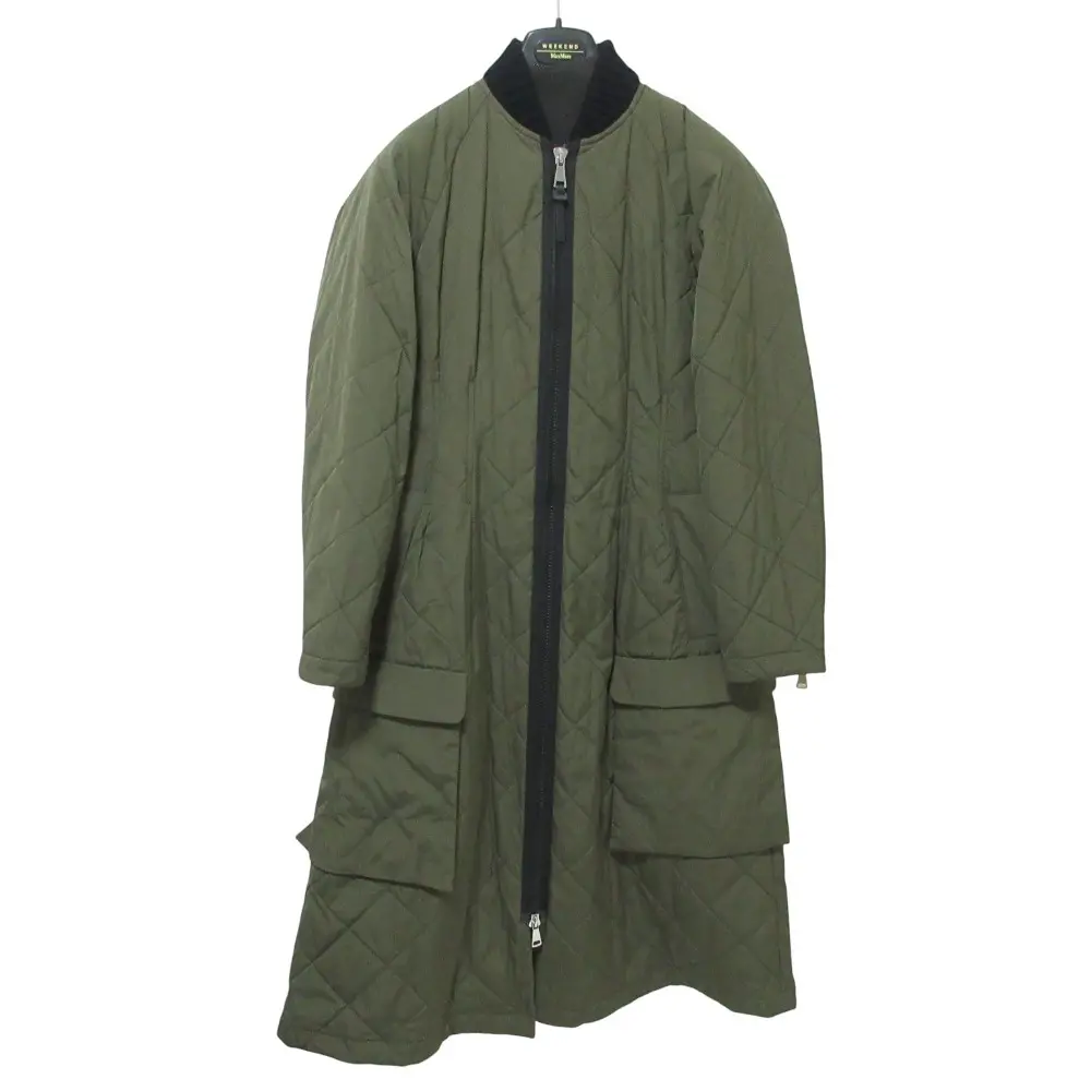 Weekend Max Mara ウィークエンドマックスマーラ OVER-ALL キルティング ロングコート 549602096 サイズ38 カーキ