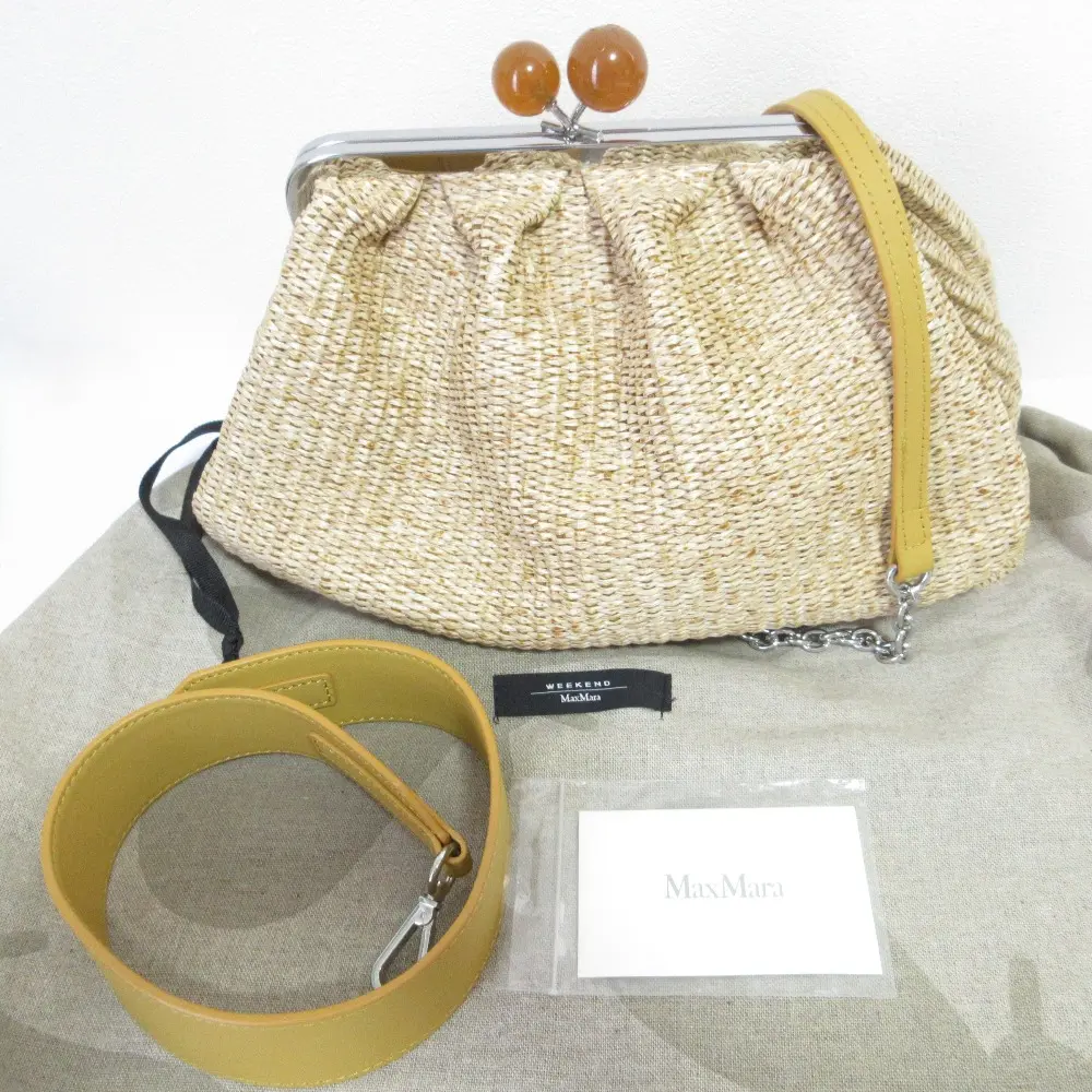 23SS Weekend Max Mara ウィークエンド マックスマーラ PASTICCINO がま口 2way ショルダーバッグ ポーチ ベージュ
