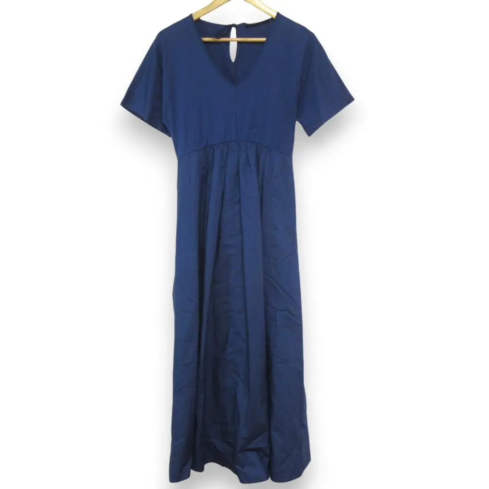25SS Weekend Max Mara ウィークエンド マックスマーラ ショートスリーブ ウエストギャザー ワンピース Sサイズ ネイビー