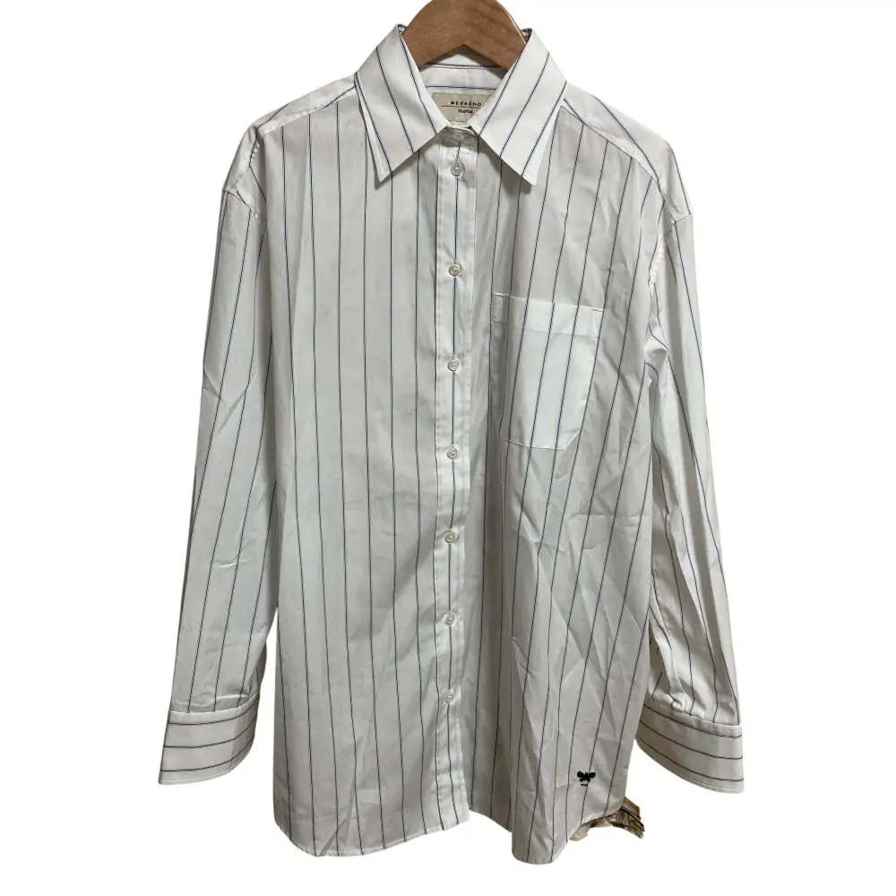 24SS MAX MARA WEEKEND マックスマーラ ウィークエンド バック切替 ストライプ長袖シャツ ブラウス サイズ38 ホワイト ブルーの買取実績【2025年7月買取】