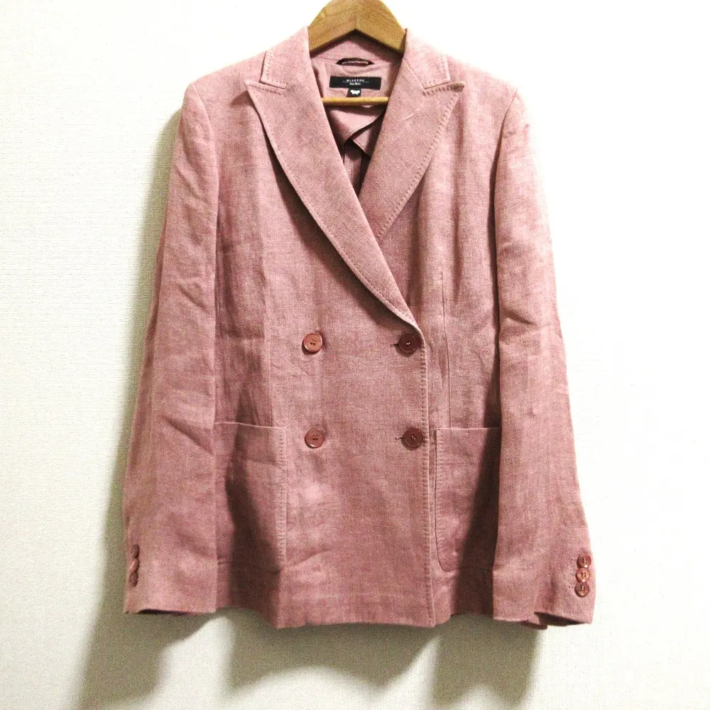 Weekend MaxMara マックスマーラウィークエンド リネン ダブルブレスト テーラードジャケット 504104216 サイズ40 ピンク