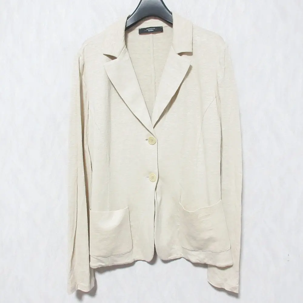 Weekend Max Mara ウィークエンドマックスマーラ リネン ストレッチ カットソージャケット M ベージュ