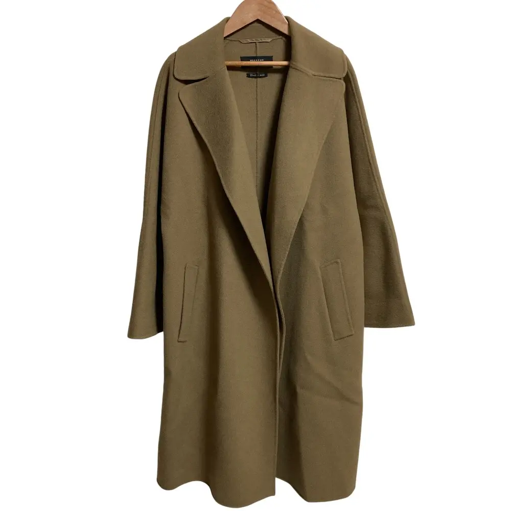 Max Mara WEEKEND マックスマーラ ウィークエンド Cucito A Mano ウール ダブルフェイス ガウンコート サイズ42 ベージュ