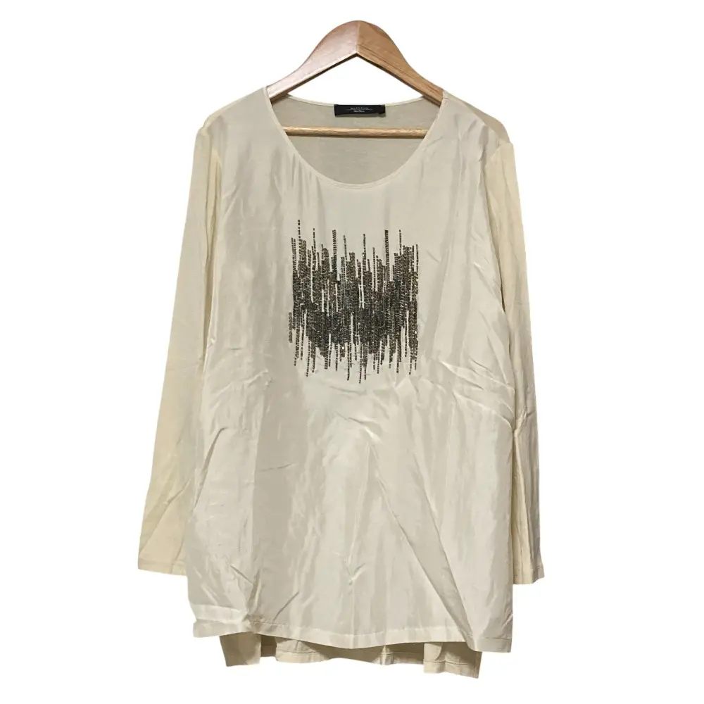 WEEKEND Max Mara ウィークエンドマックスマーラ ビーズ装飾 ロングスリーブ カットソー S アイボリー