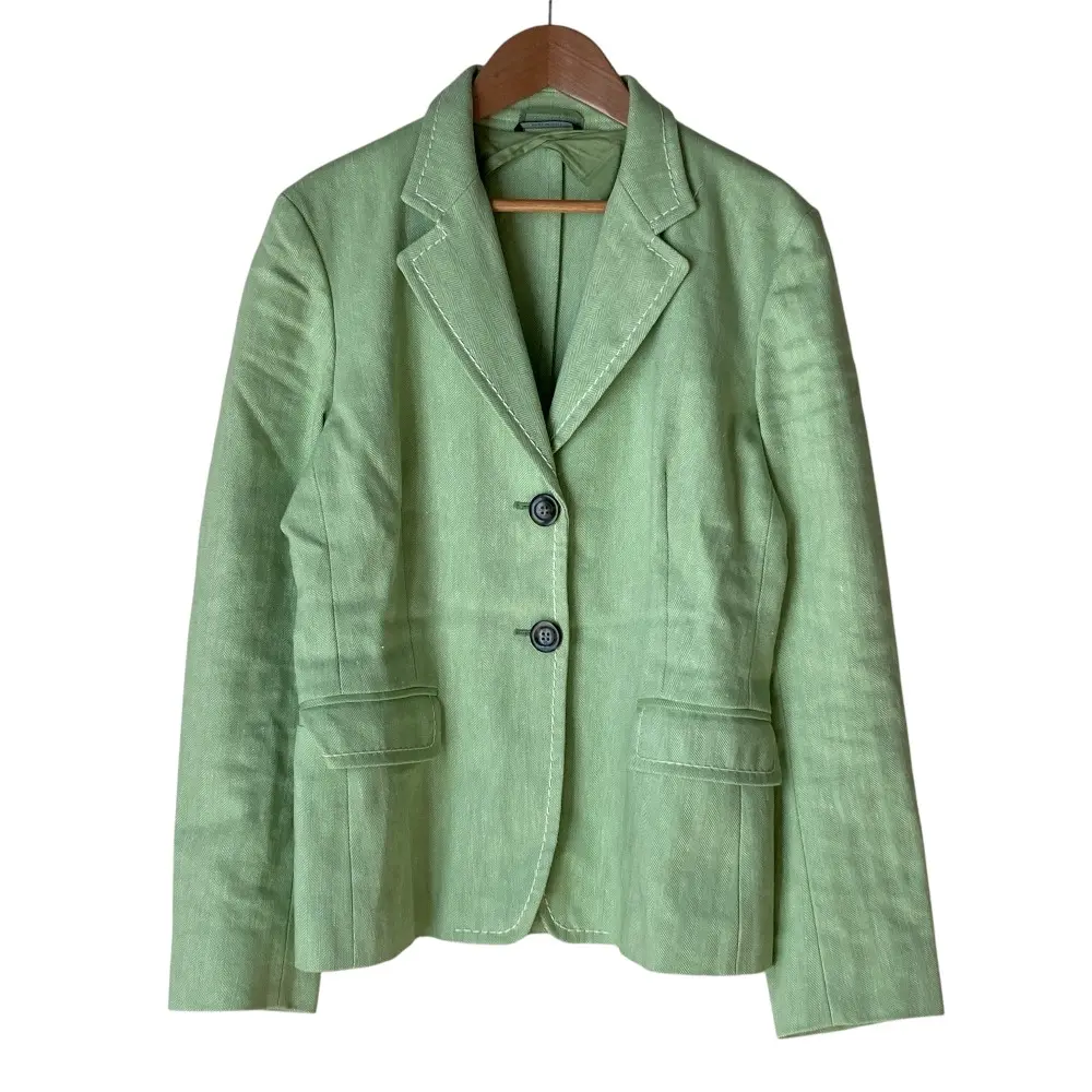 Weekend Max Mara マックスマーラウィークエンド リネンブレンドテーラードジャケット 42 グリーン