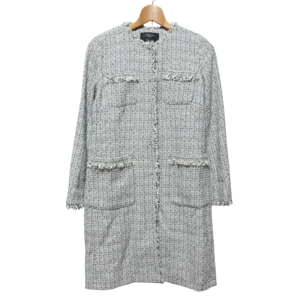 Weekend Max Mara マックスマーラ ウィークエンド ノーカラー ツイードコート 508107876 サイズ36 ブラック ホワイト