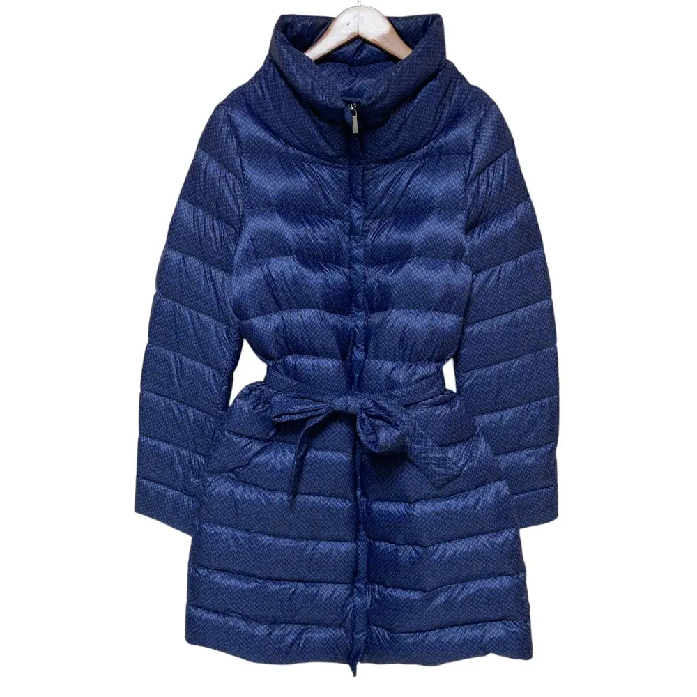 Weekend Max Mara ウィークエンド マックスマーラ ツイードプリント ダウンコート 42 ネイビー