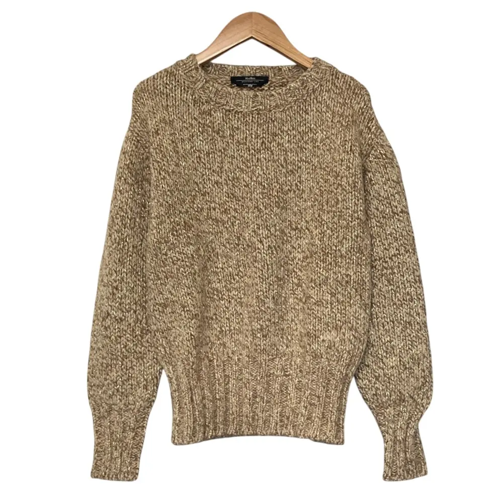 WEEKEND Max Mara ウィークエンドマックスマーラ アルパカブレンド ラメニット セーター S ベージュ