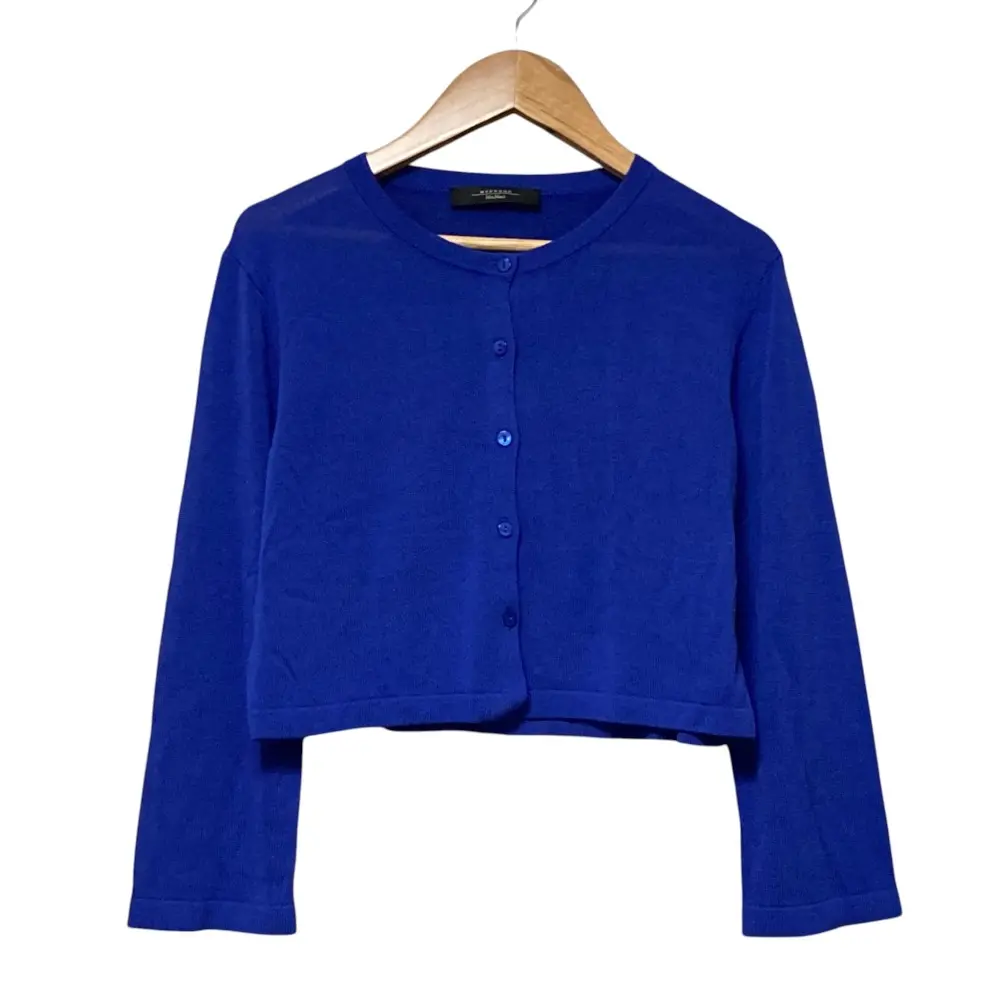 WEEKEND Max Mara ウィークエンドマックスマーラ クロップド ニットカーディガン ボレロ M ブルー