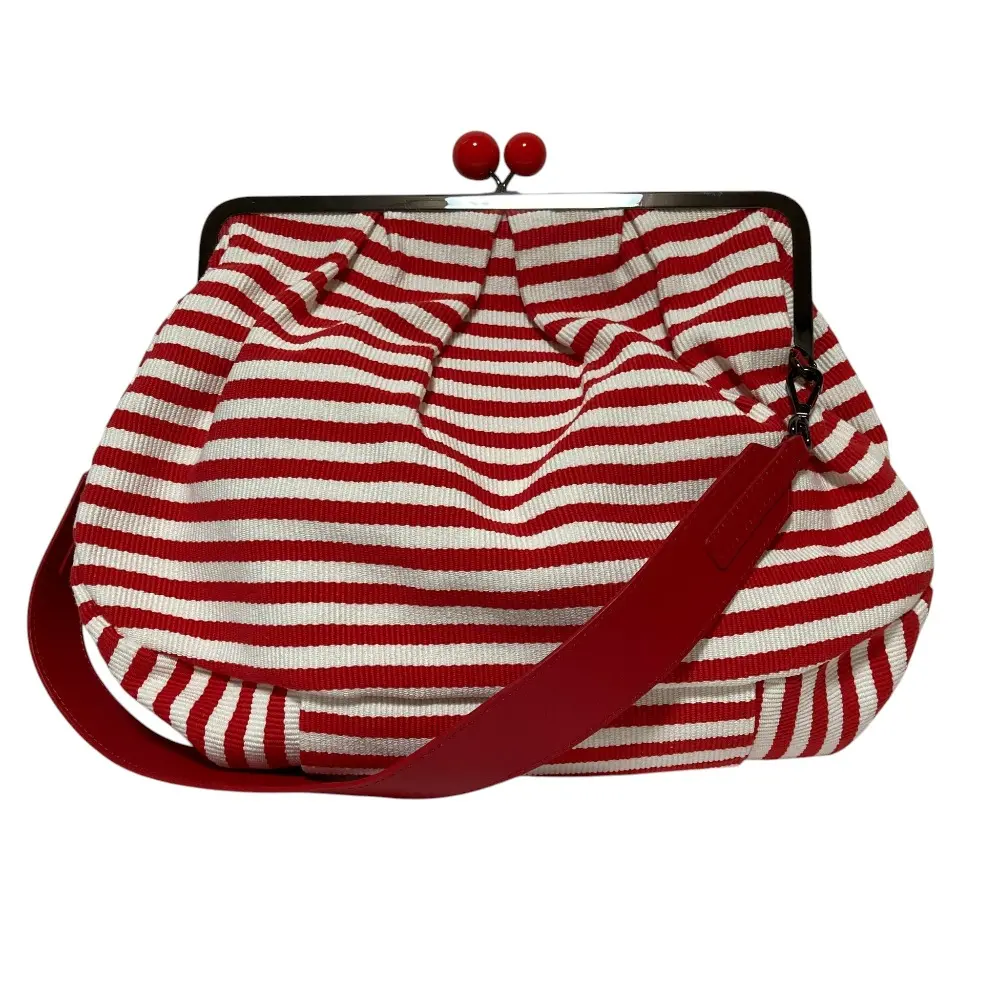 Weekend Max Mara ウィークエンドマックスマーラ PASTICCINO ボーダー がま口 ワンショルダーバッグ レッド ホワイト