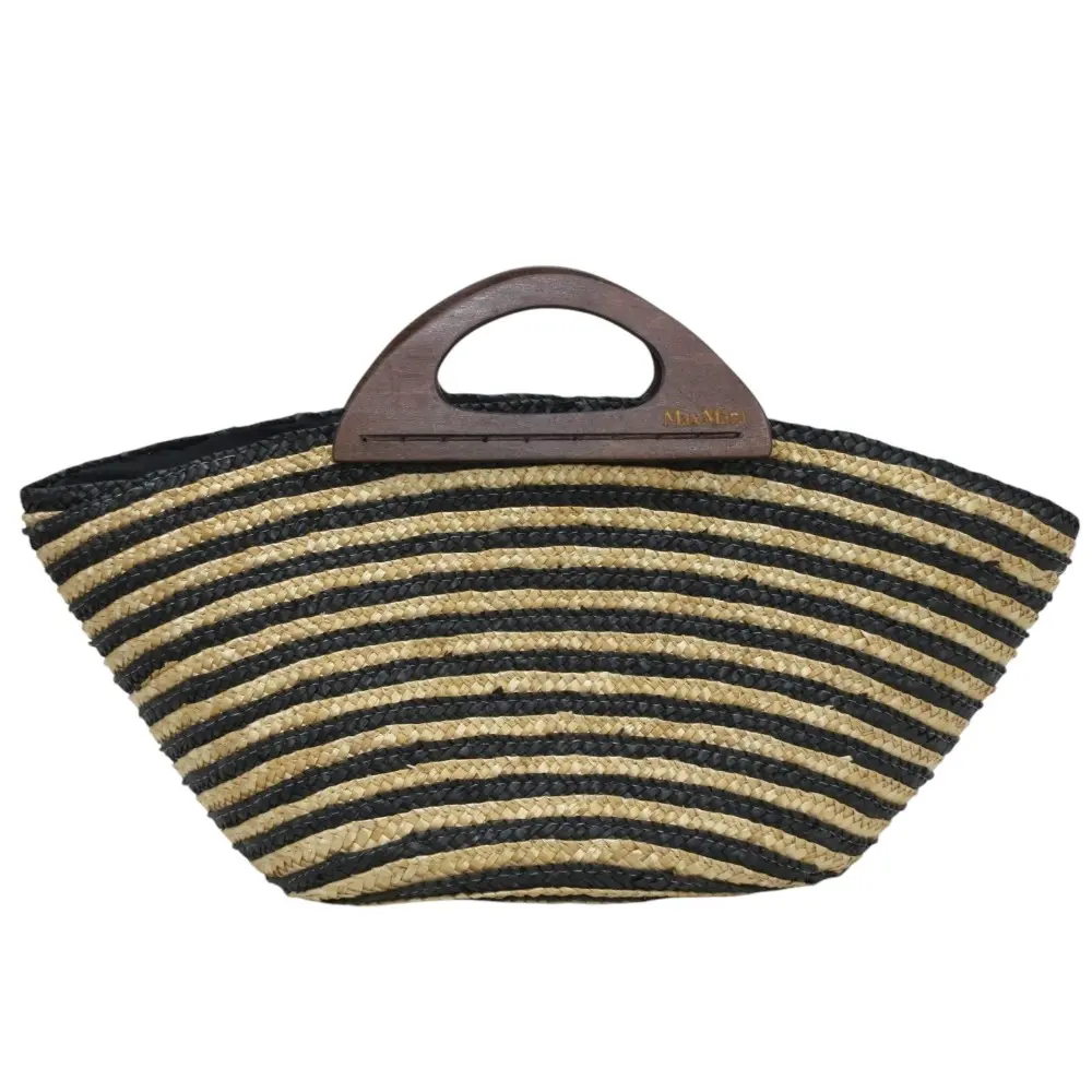 Max Mara マックスマーラ かごバッグ バスケットバッグ ベージュ×ブラック