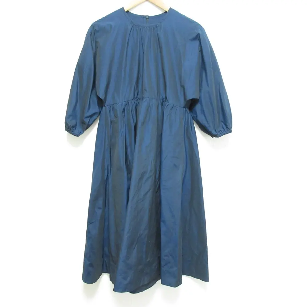 S MAX MARA エスマックスマーラ 七分袖 ロング ワンピース サイズ34 ネイビー