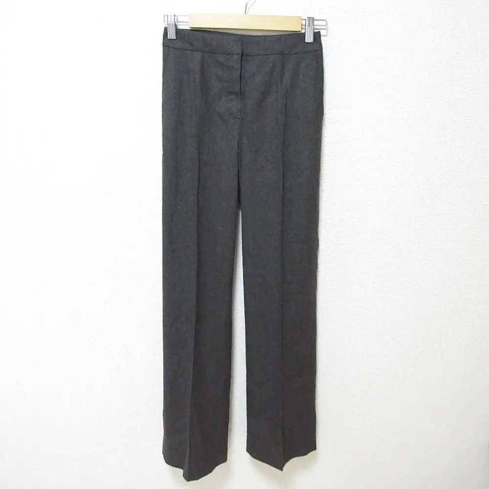 Max Mara マックスマーラ アンゴラ×カシゴラブレンド ストレッチ フレアパンツ 34 グレー