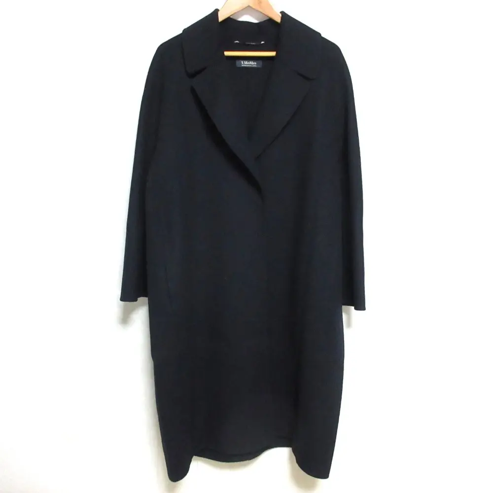 20SS S'Max Mara エスマックスマーラ ウールリバーコート チェスターコート 38 ネイビー