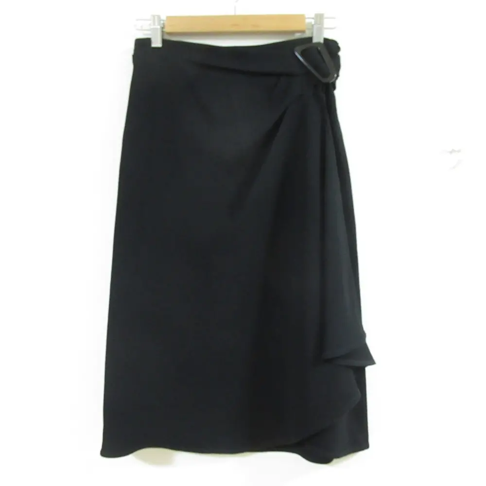 Max Mara マックスマーラ ひざ丈 ベルテッドスカート 38 ブラック