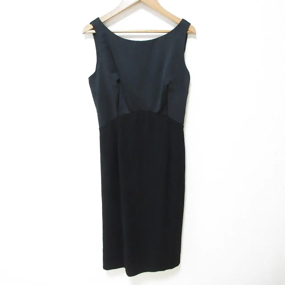 Max Mara マックスマーラ ピアノフォルテ リボン ノースリーブ ドレス ワンピース 40 ブラック