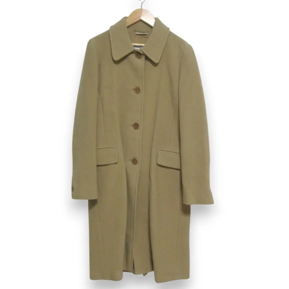 Max Mara マックスマーラ ウール ストレッチ ロングコート ステンカラーコート 40 ベージュ