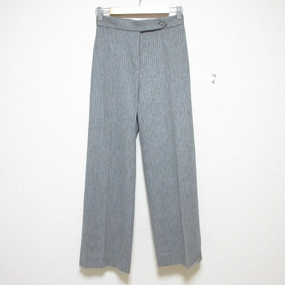 Max Mara マックスマーラ ストライプ柄 アンゴラブレンド ワイドパンツ スラックス 36 グレー