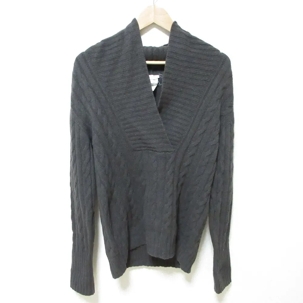 Max Mara マックスマーラ カシミヤブレンド ロングスリーブ プルオーバー ケーブルニット セーター M ダークブラウン