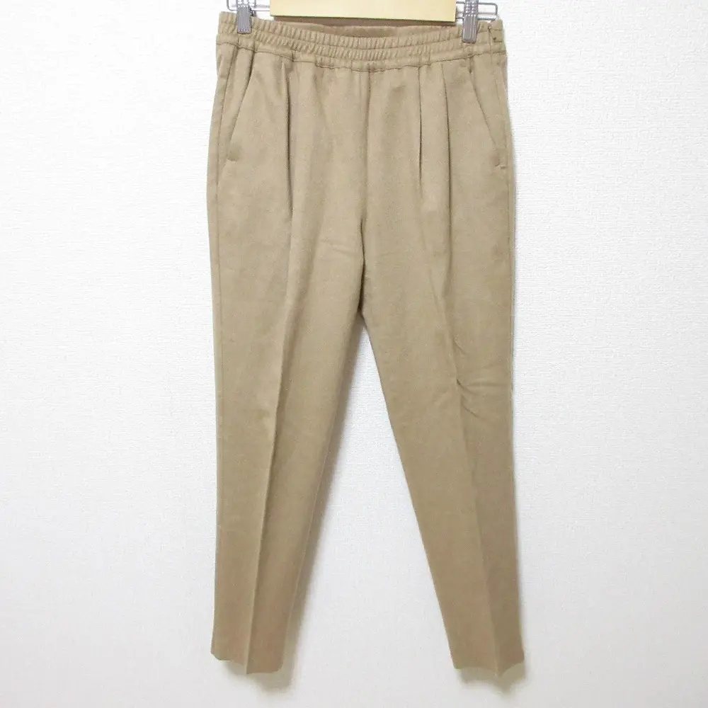 Max Mara マックスマーラ キャメル100％ センタータック イージー テーパードパンツ スラックス 42 ブラウン系