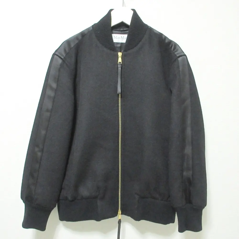 23AW Max Mara マックスマーラ PASTAピュアキャメルボンバージャケット ブルゾン I36サイズ ブラック