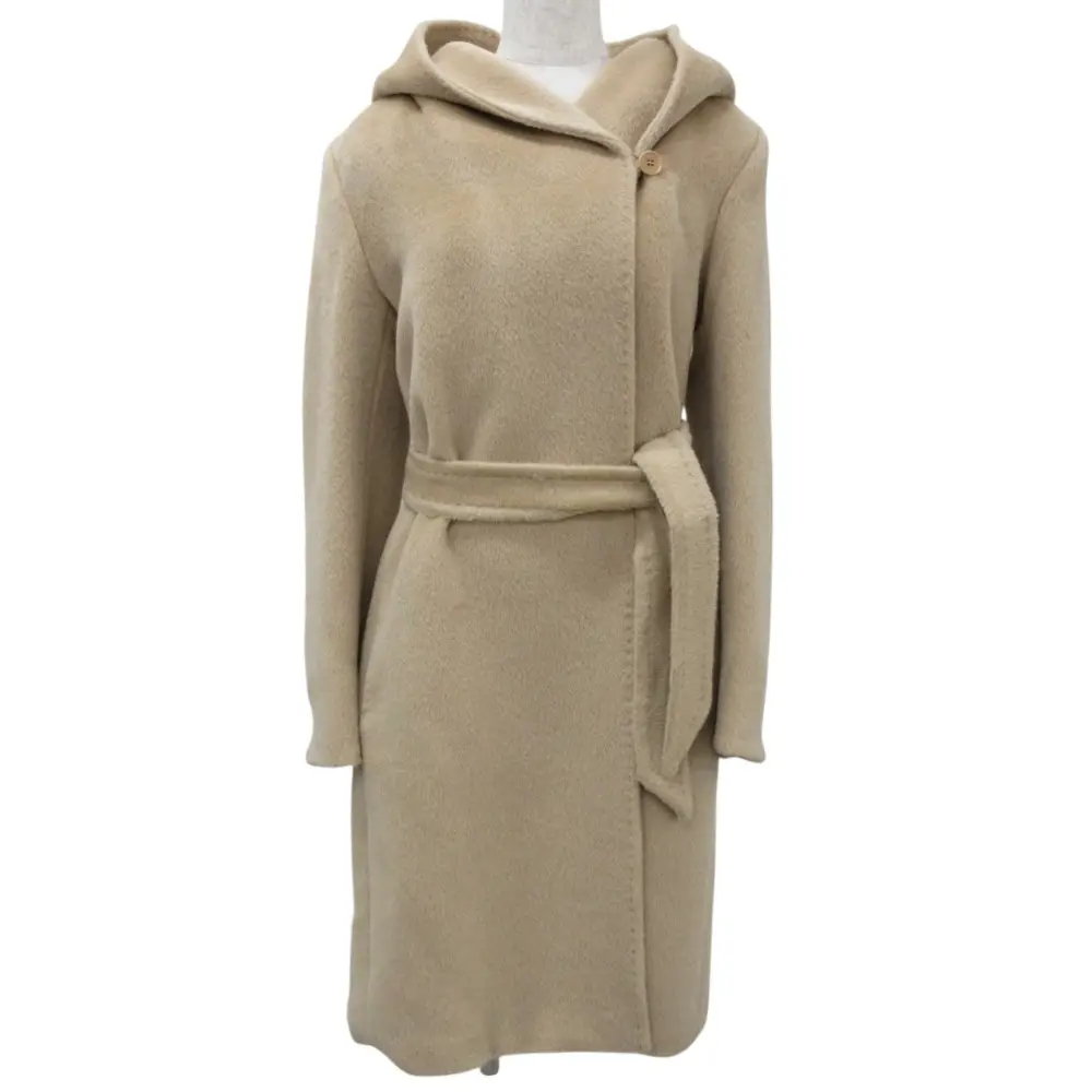 Max Mara マックスマーラ アルパカ×ウール ベルテッド シャギー フーデッドコート I36 ベージュの買取実績【2024年9月買取】