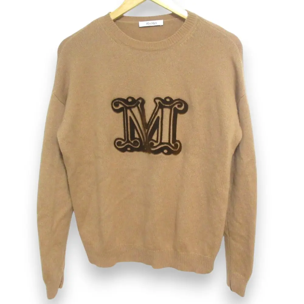 Max Mara マックスマーラ マックスマーラグラム クルーネック 長袖 カシミヤニット セーター カットソー キャメル ブラウン系