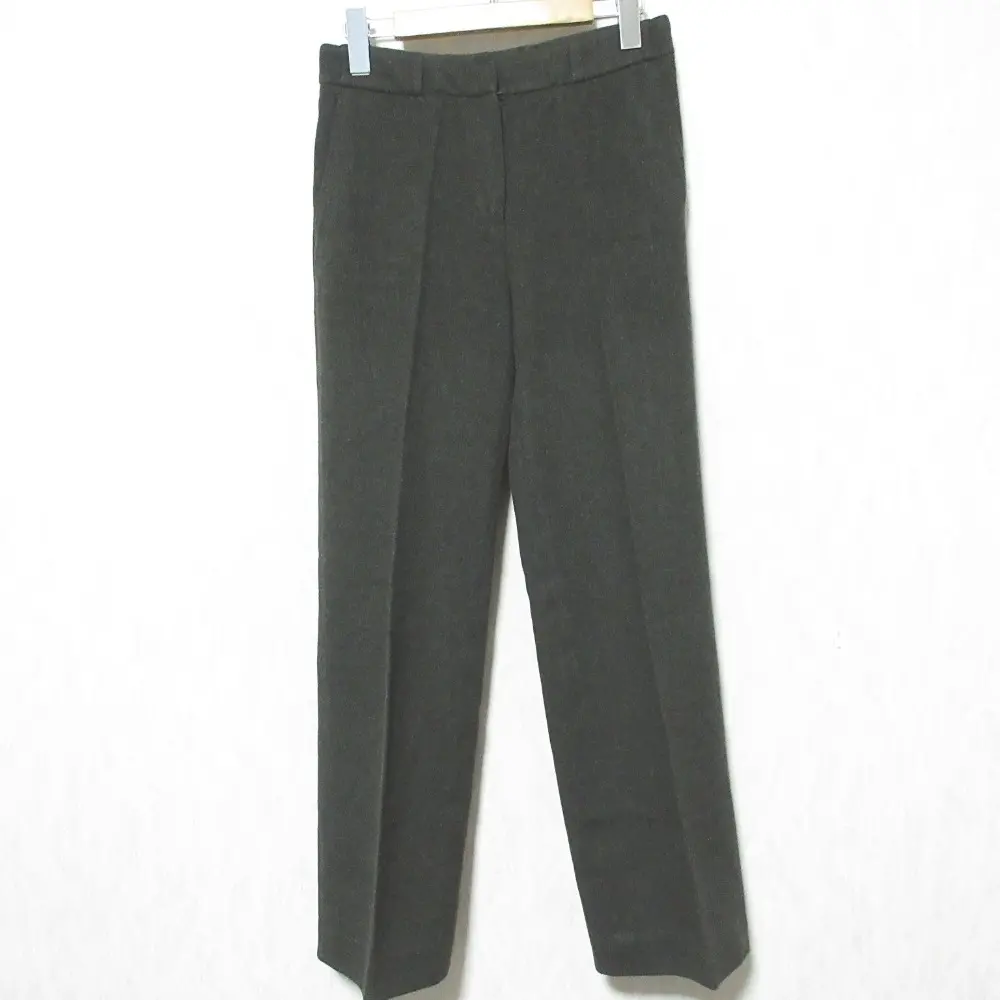 Max Mara マックスマーラ アンゴラブレンド ウール ワイドパンツ スラックス 38 ダークグリーン