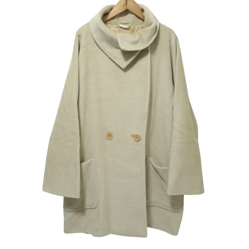 クリーニング済 Max Mara マックスマーラ カシミヤブレンド ダブルブレスト シャギーコート 40 ベージュ