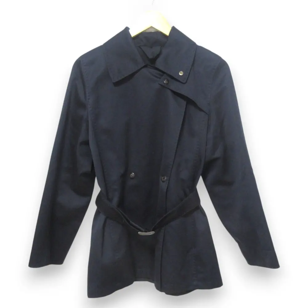 Max Mara RAINWEAR マックスマーラ レインウエア ベルト付き ショートトレンチコート ジャケット 38 ネイビー