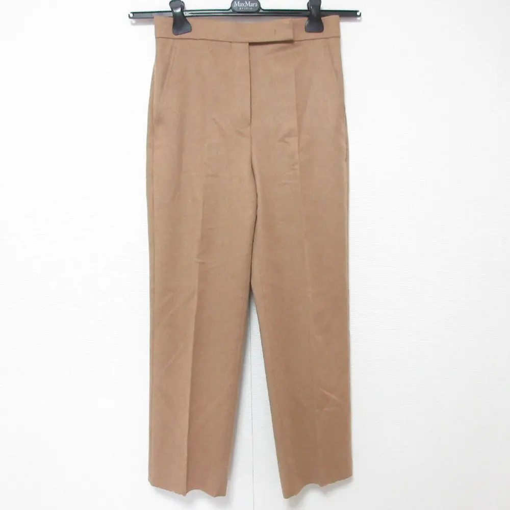 22AW Max Mara マックスマーラ キャメル100% スラックスパンツ サイズ38 キャメル 