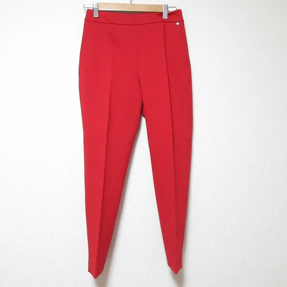 Max Mara マックスマーラ ストレッチ ボンディングパンツ テーパード スラックス 38 レッド