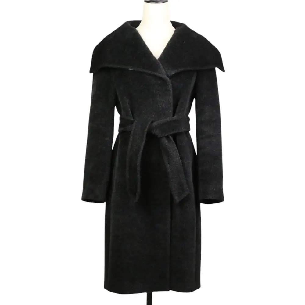 Max Mara マックスマーラ アルパカウール ダブルブレスト コート 38 ブラック