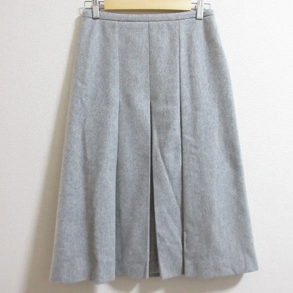 Max Mara STUDIO マックスマーラ ボックスプリーツ ウール ロングスカート サイズ38 グレー