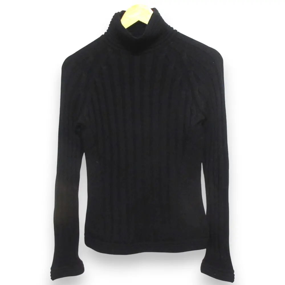 Max Mara マックスマーラ ウール100％ ハイネック 長袖 ニット プルオーバー セーター カットソー Mサイズ ブラック