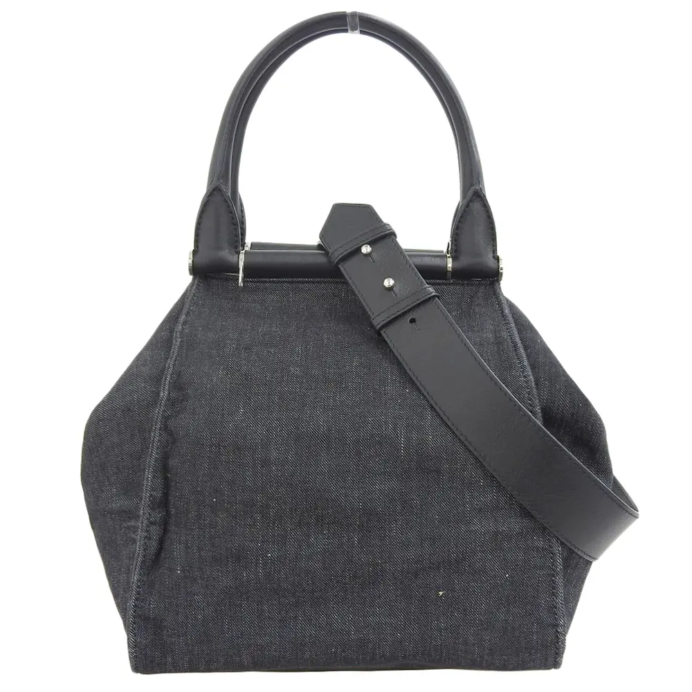 Max Mara マックスマーラ アニータ 2way ハンドバッグ ショルダーバッグ インディゴ ブラック