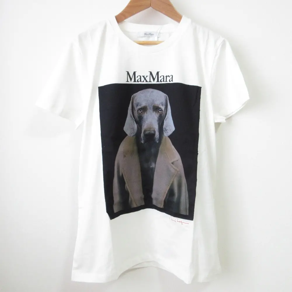 Max Mara マックスマーラ 2022omotesando DOGSTAR フォトプリントデザイン ショートスリーブ コットンTシャツ M ホワイト
