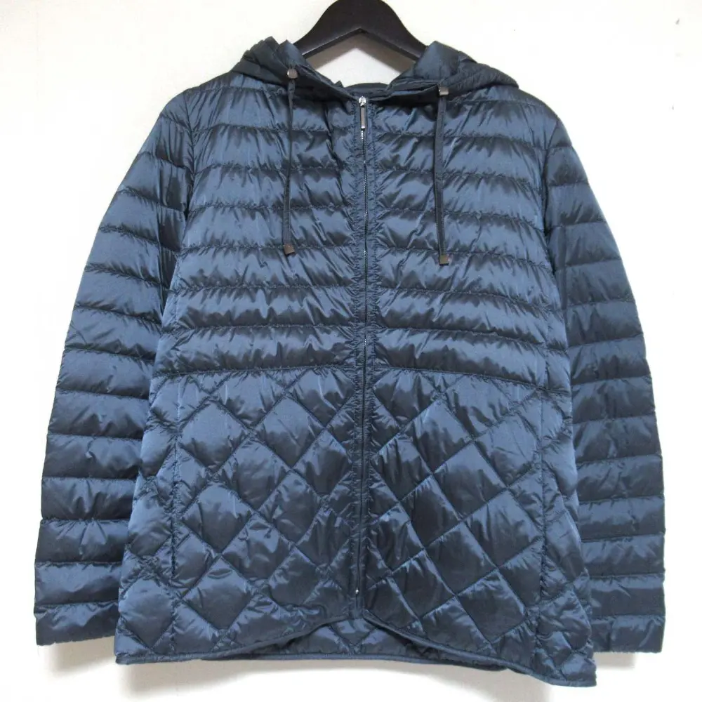 Max Mara The Cube マックスマーラ ザキューブ フーディー キルティング ナイロン ダウンジャケット I40サイズ ブルーグレー