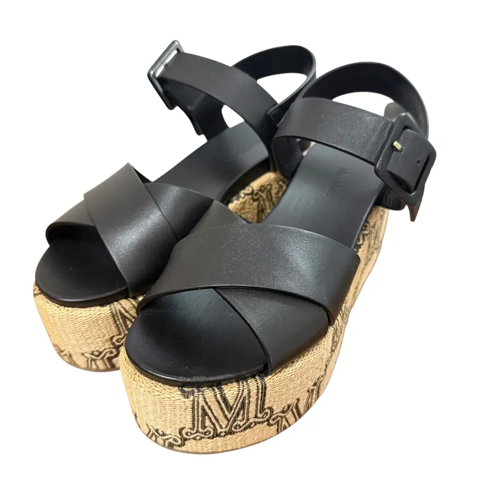Max Mara マックスマーラ ZENA マックスマーラグラム プラットフォーム サンダル サイズ36 23cm相当 ブラック