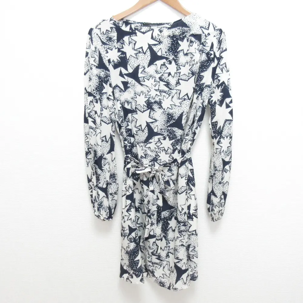 24SS Max Mara WEEKEND マックスマーラ ウィークエンド シルクプリントワンピース サイズ40 ネイビー