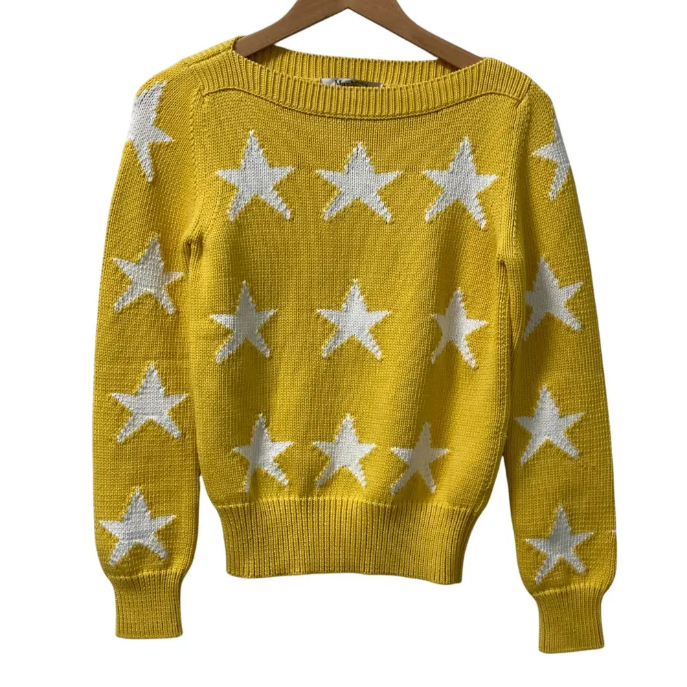 Max Mara マックスマーラ スタージャガード プルオーバーニット セーター サイズM イエロー