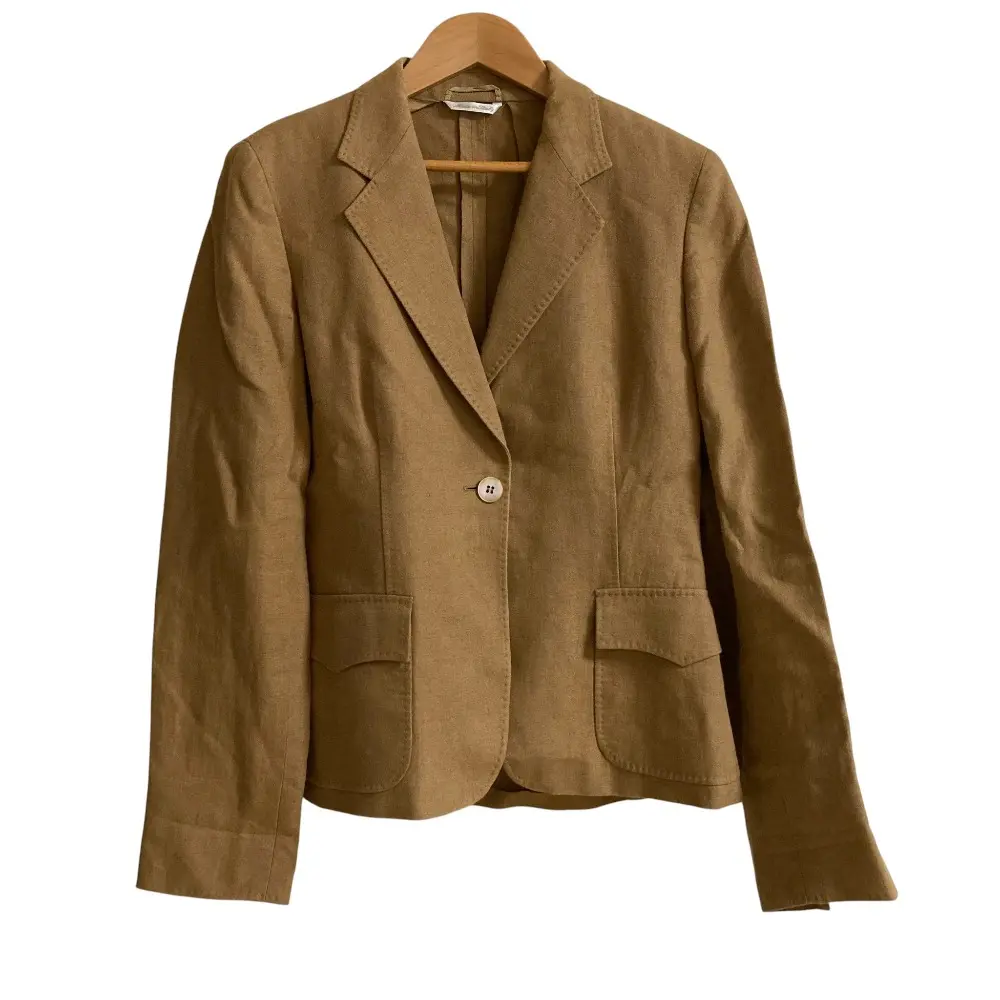 Max Mara マックスマーラ リネン 1B テーラードジャケット サイズ38 ベージュ