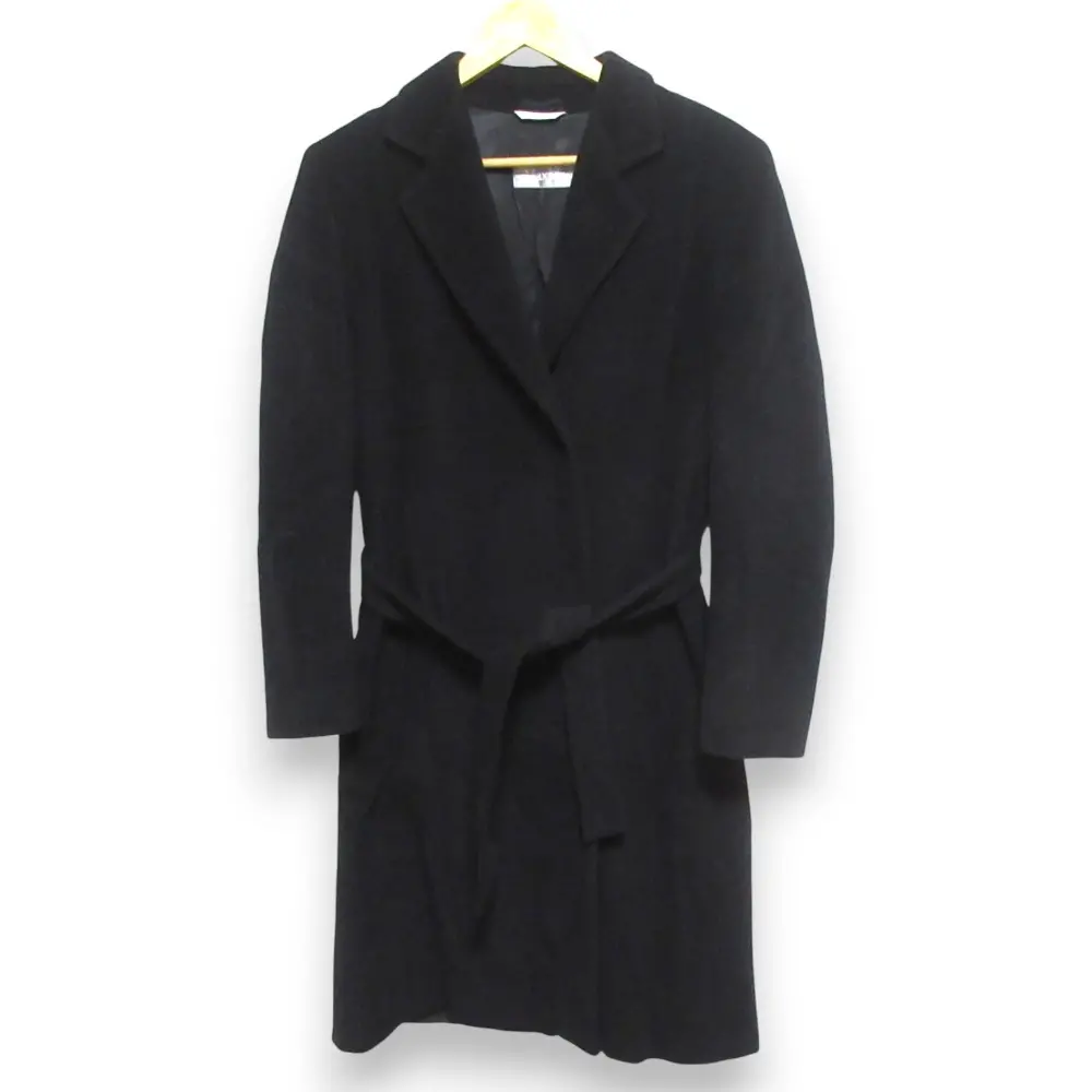 Max Mara マックスマーラ ウール×アンゴラ ベルテッドコート サイズI40 ブラック