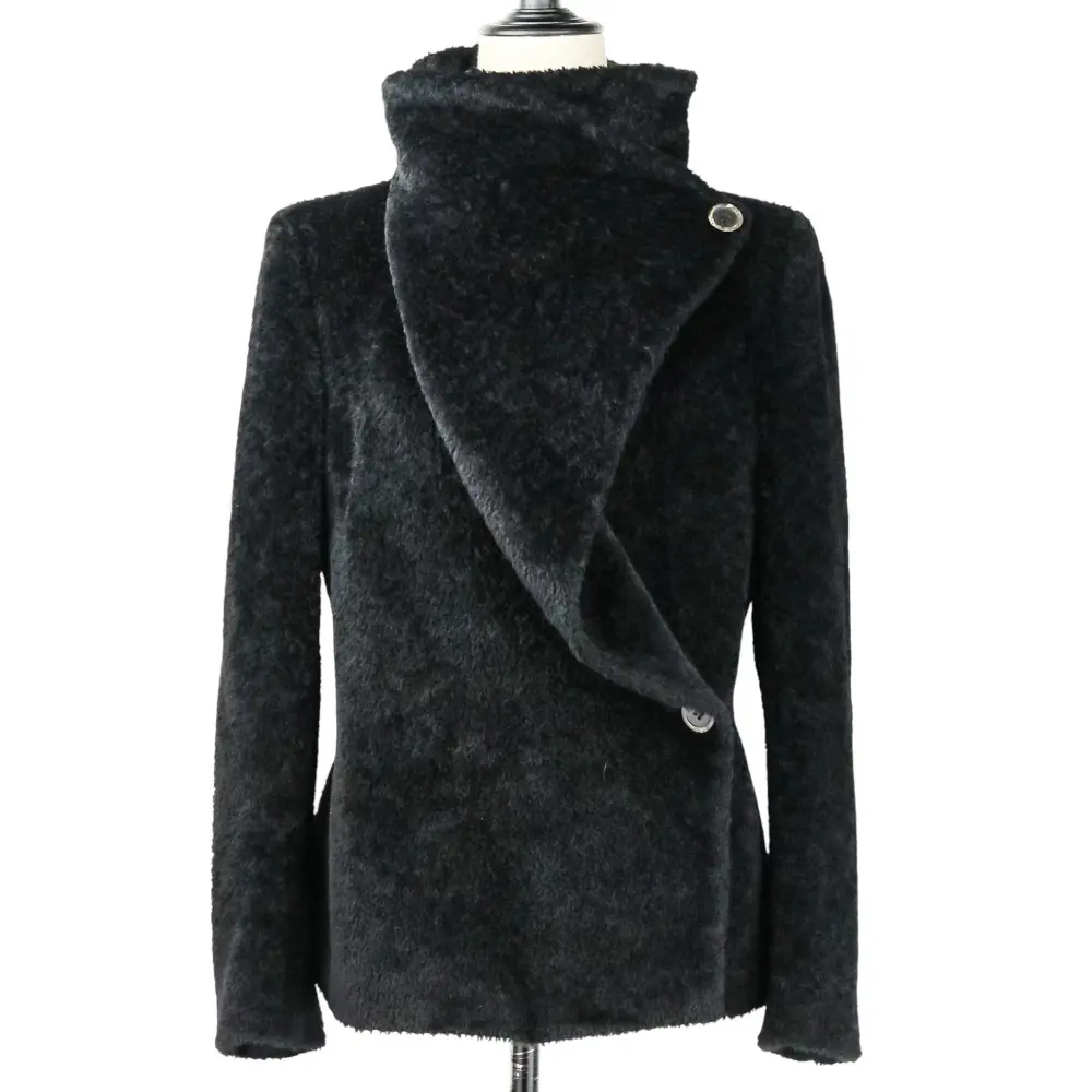 Max Mara マックスマーラ アルパカ ウール ショートボアコート 40 ブラック